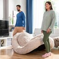 Perna de podea pentru relaxare Human Dog Bed XXL, InnovaGoods, 190 x 140 x 25 cm, poliester, bej
