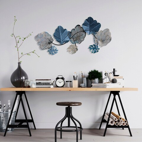 Decoratiune de perete, zhoushan 3, metal, dimensiune: 80 x 42 cm, multicolor