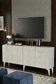 Consola, Hanah Home, Gumus 180, 180x79x32 cm, Alb / Travertin