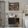 Set Dulap de Baie cu Chiuvetă și Oglindă (2 Piese), Hanah Home, 2472, MDF, Pin Atlantic / Antracit