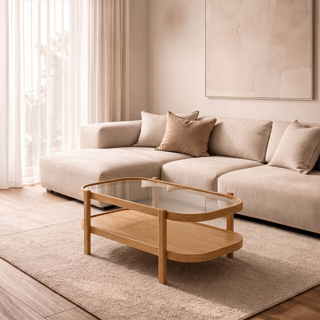Masuta de cafea, Hanah Home, Togg 110, 110x48x70 cm, LEMN MASIV DE STEJAR, Stejar