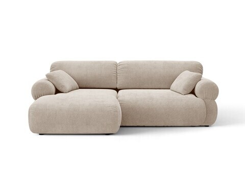 Coltar stanga 4 locuri, Ophelia, Micadoni Home, 236x164x84 cm, tesatura structurata, bej