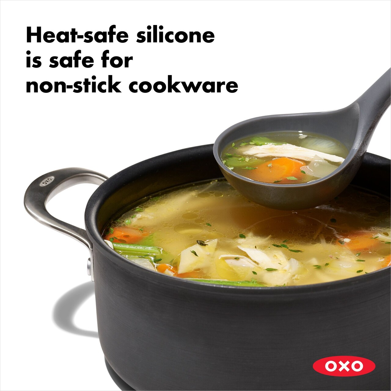 Polonic silicon, 34,3 cm, "Good Grips", Negru - OXO - imagine 9