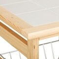 Carucior cu 3 rafturi Natural Creaciones Meng, 37x37x79 cm, lemn de pin