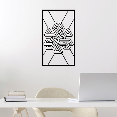 Decoratiune de perete, hypnosis 3, metal, dimensiune: 39 x 67 cm, negru