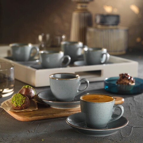 Set de cafea LM12KT730P01, Kutahya Porselen, 12 piese, portelan Kutahya Porselen