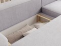 Coltar extensibil dreapta 4 locuri ELTAP, Aurumm, 285x180x92 cm, lemn/poliester, gri