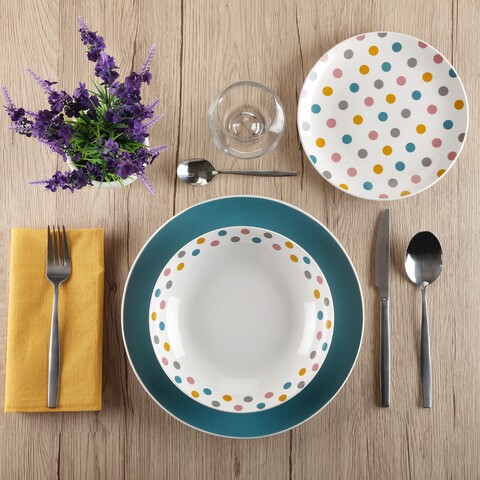 Serviciu de masa 18 piese Springdots, Versa, portelan