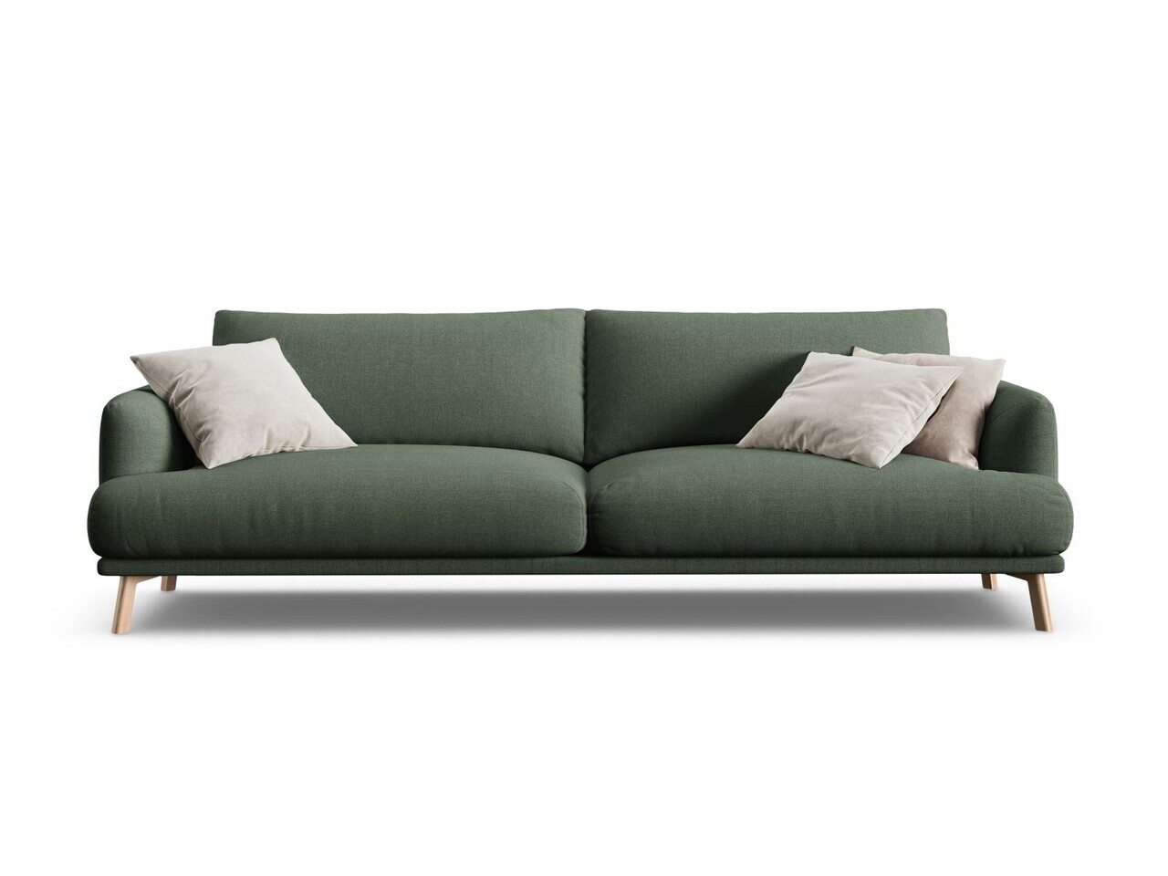 Canapea 4 locuri, Naomi, Micadoni Home, 230x95x75 cm, tesatura structurata, verde muschi