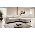 Coltar extensibil dreapta 4 locuri ELTAP, RT-22IN, Noble, 255x201x100 cm, lemn/poliester, bej deschis