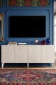 Consola, Hanah Home, Gumus 180, 180x79x32 cm, Alb / Travertin