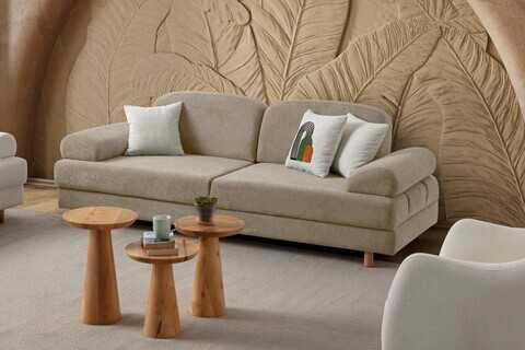 Canapea extensibila 3 locuri, Atelier del Sofa, 752EST1168, Cafea cu lapte