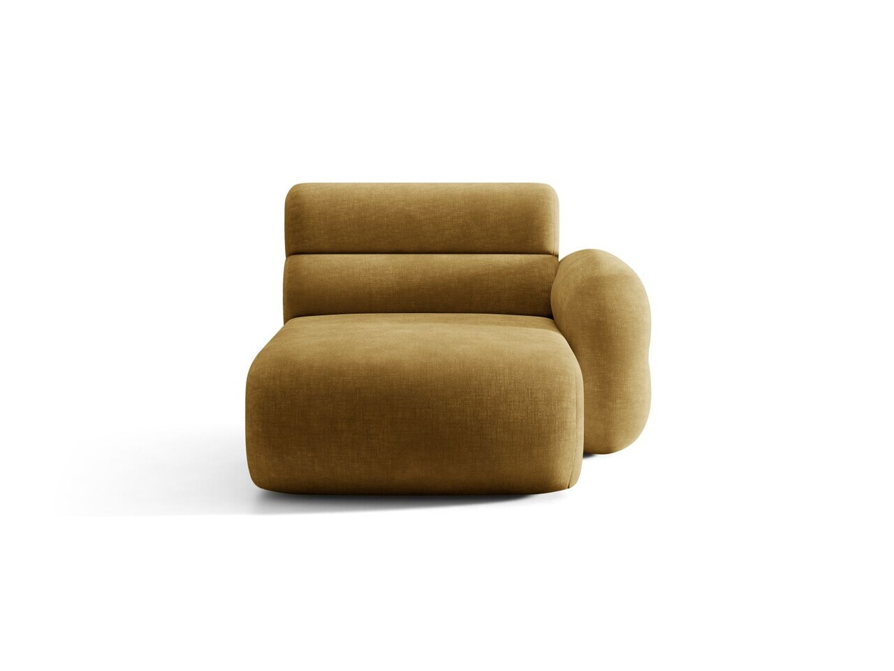 Sezlong living dreapta, Neo, Micadoni Home, 110x165x83 cm, tesatura Chenille, galben mustar