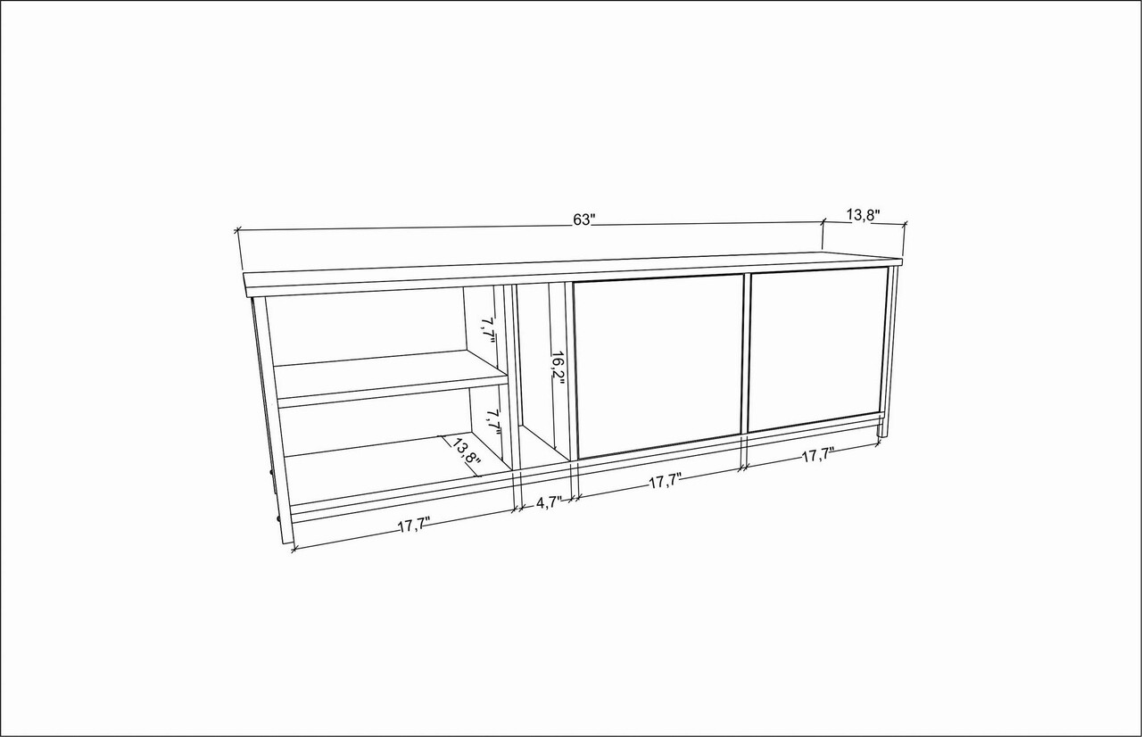Comoda TV, Retricy, Primrose, 160x35.3x50.8 cm, PAL, Stejar / Aur