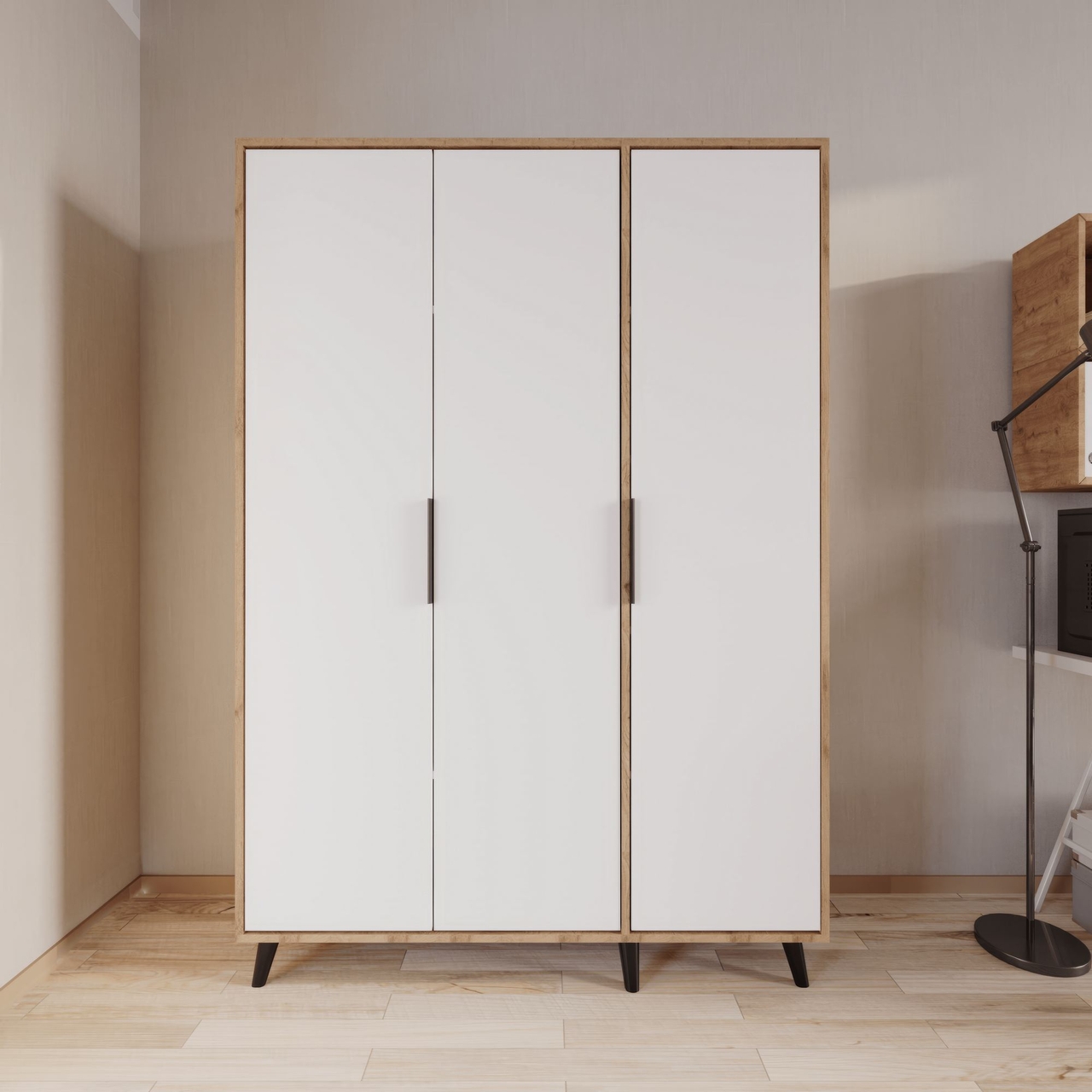 Dulap pentru haine, Hanah Home, Aden 120, 120x192x45 cm, Stejar / Alb - view 2