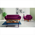 Set canapea extensibilă, Unique Design, 867UNQ1594, Lemn de carpen, Rosu claret