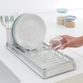 Scurgator vase cu suport tacamuri, Brabantia, SinkSide, 20x46.3x12.5 cm, aluminiu, gri deschis