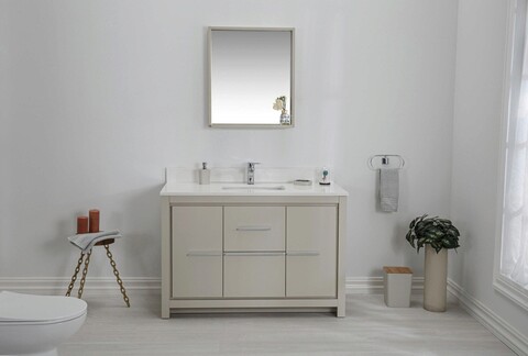 Set mobilier de baie (2 piese), jussara, superior 48, bej