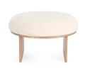 Taburet Annuska, Bizzotto, D61x38.5 cm, MDF/poliester cu efect de lana, alb
