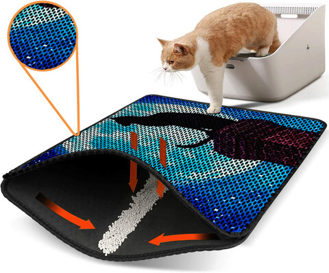 Covoras litiera pentru colectarea granulelor de nisip, Nrszn0131, 45×60 cm, 50% PVC/50% POLIESTER, Multicolor Gravel