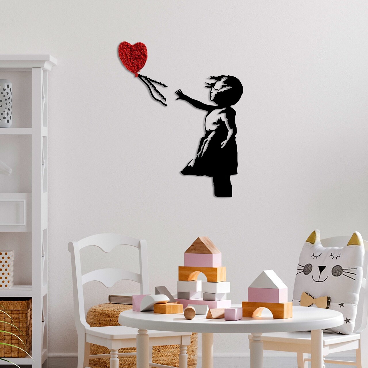 Decoratiune de perete, Banksy, Dimensiune: 105 x 85 cm, Roșu/Negru - view 2
