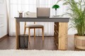 Birou, Nordure, Vesper, 130x72x120 cm, PAL, Antracit / Pin Atlantic