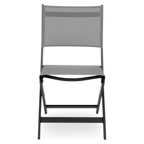 Set 4 scaune si masa dreptunghiulara pliabile, Breeze, aluminiu, negru