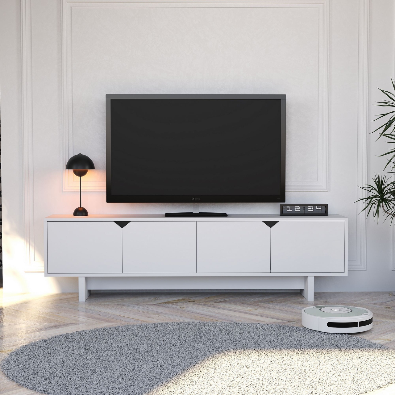 Comoda TV, Hanah Home, Doruk, 180x50x30 cm, Alb - view 2