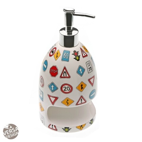 Dozator pentru detergent de vase cu suport pentru burete trafico, versa, Ø10x21.5 cm, ceramica
