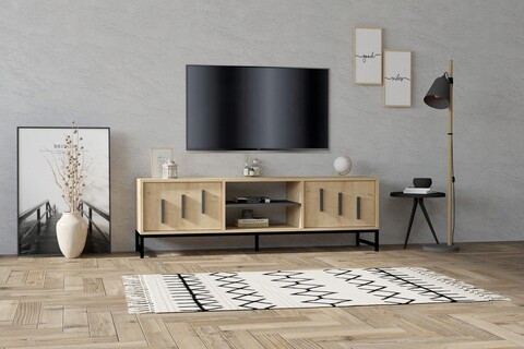 Comoda TV, Puqa Design, Shape, 160x50x40 cm, PAL, Maro mezoni.ro