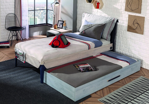Pat extensibil, Çilek, trio pull-out bed (90x190), 96x24x194 cm, multicolor