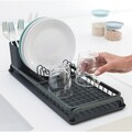 Scurgator vase cu suport tacamuri, Brabantia, SinkSide, 20x46.3x12.5 cm, aluminiu, gri inchis