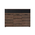 Comoda Krimpen, Bedora, 134.5x34.1x93.5 cm, PAL/plastic, maro/negru lucios