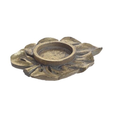 Suport de lumanare Leave, InArt, 12x11x6 cm, auriu