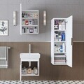 Set Dulap de Baie cu Chiuvetă și Oglindă (3 Piese), Hanah Home, 2919, PAL MELAMINAT, Alb