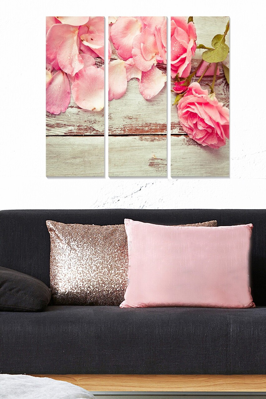 Tablou decorativ MDF, MDF162062531, 20 x 50 cm, 3 piese, Multicolor