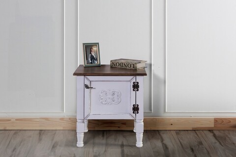 Noptiera, Ephelia, Ada Nightstand, 50x40x52 cm, MDF , Alb
