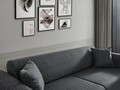 Canapea extensibila cu 3 locuri, Artie, 560ARE2907, Lemn de fag / PAL, Gri deschis