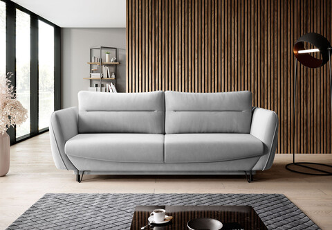Canapea extensibila 4 locuri ELTAP, SO-SIL-04SO, Silva, 236x95x90 cm, lemn/poliester, gri deschis