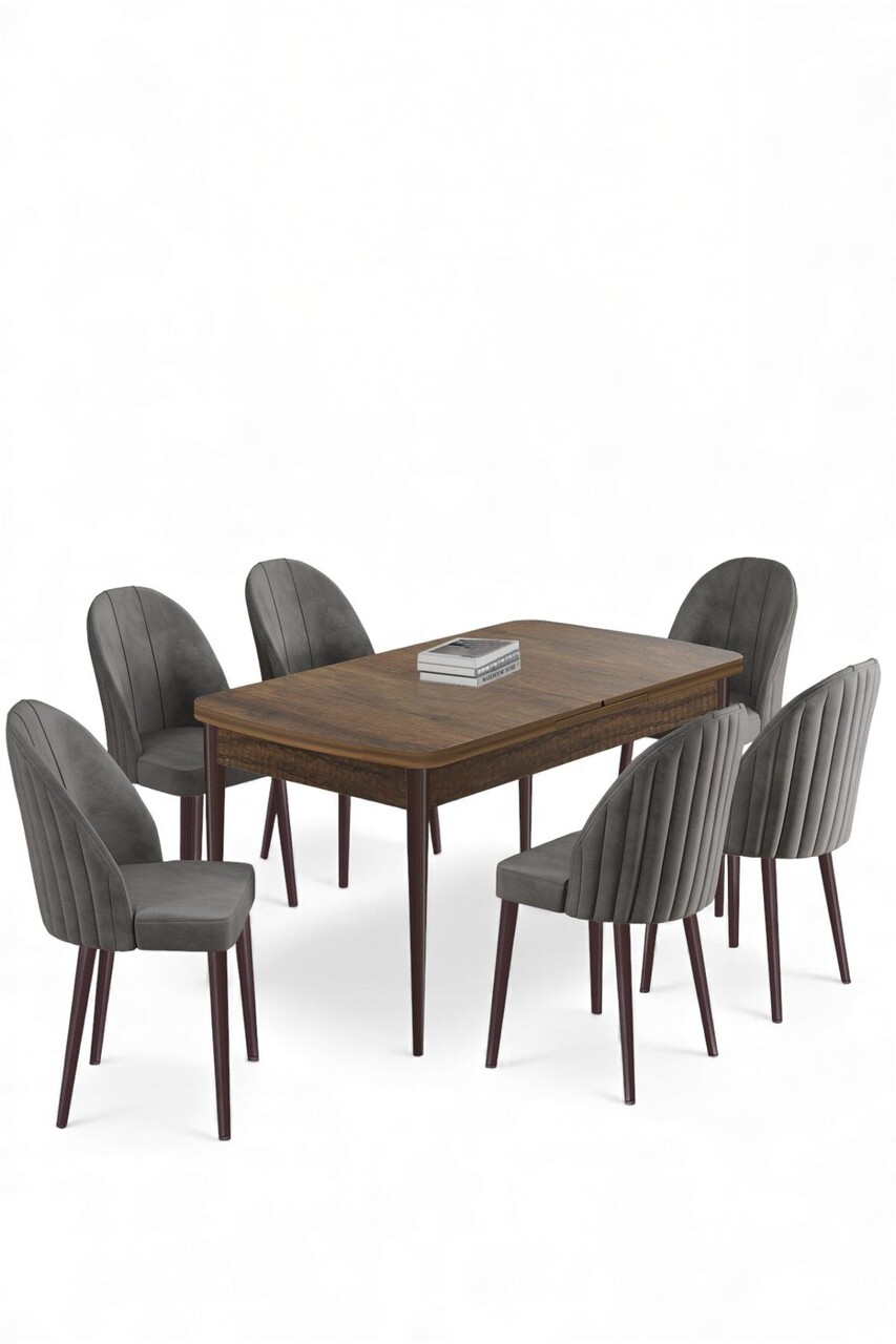 Set masa extensibila si scaune, Hanah Home, Enya, Baroc / Gri - view 2