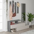 Cuier Ramda, Decortie, 154x35x137 cm, cafeniu/antracit