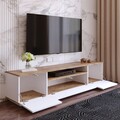Comoda TV FR7 - AW, Locelso, 180x44.5x44.6 cm, natural/alb