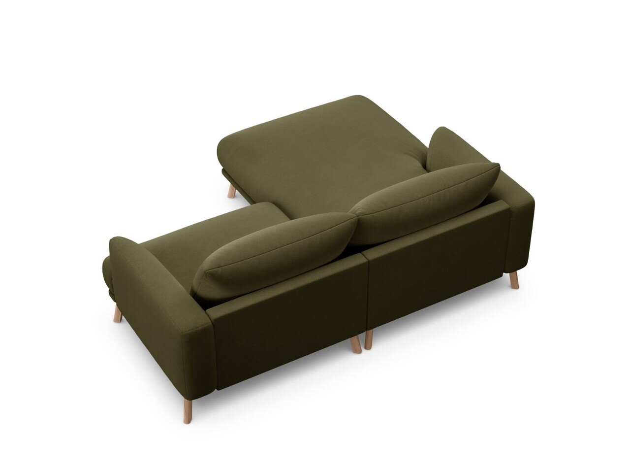 Coltar stanga 3 locuri, Naomi, Micadoni Home, 200x170x75 cm, catifea, verde — imaginea 4