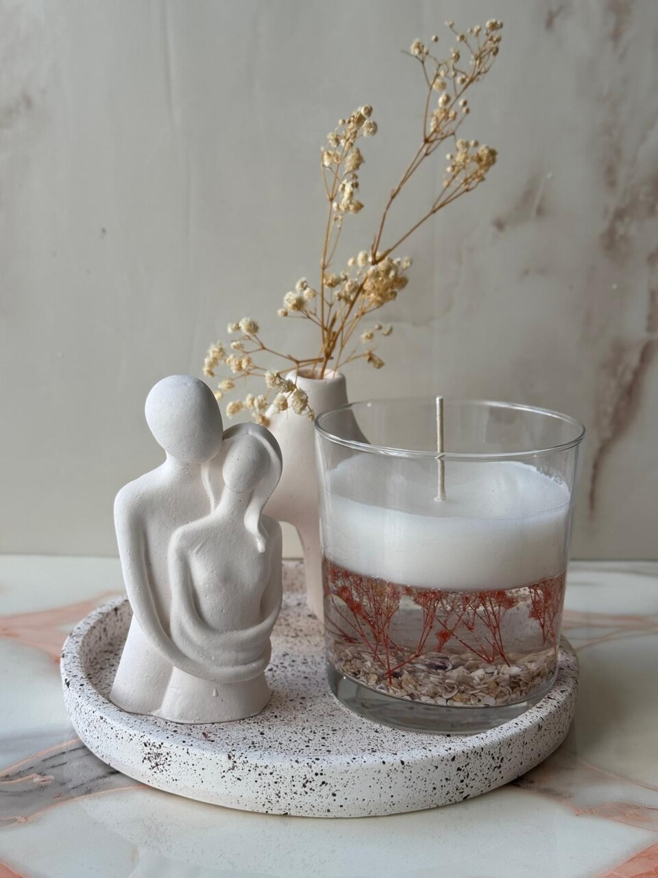 Set de lumanari, Glamour Candle 31ST, Beton, Alb - view 3