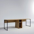 Birou dublu Ikili, Lacivert, 240x60x74 cm, PAL, natural