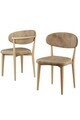 Set scaune 6 piese, Hanah Home, Onex, Cappuccino / Lemn natural