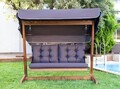 Balansoar de gradina 3 locuri, Swingo, Viva 2200, 220x100x175 cm, Cadru: 100% MID, Antracit