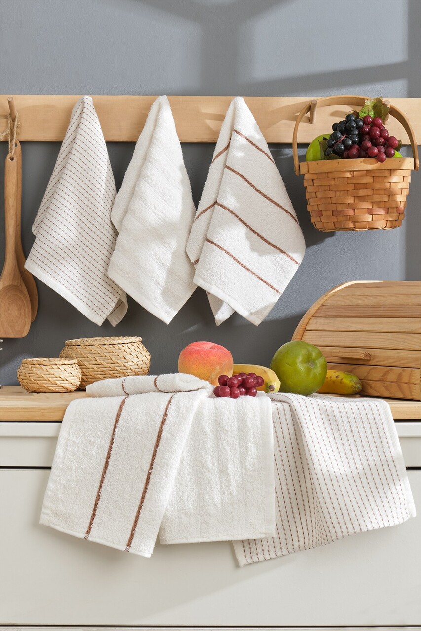 Set prosoape de baie, Eponj Home, Sofya, Bumbac, Crem