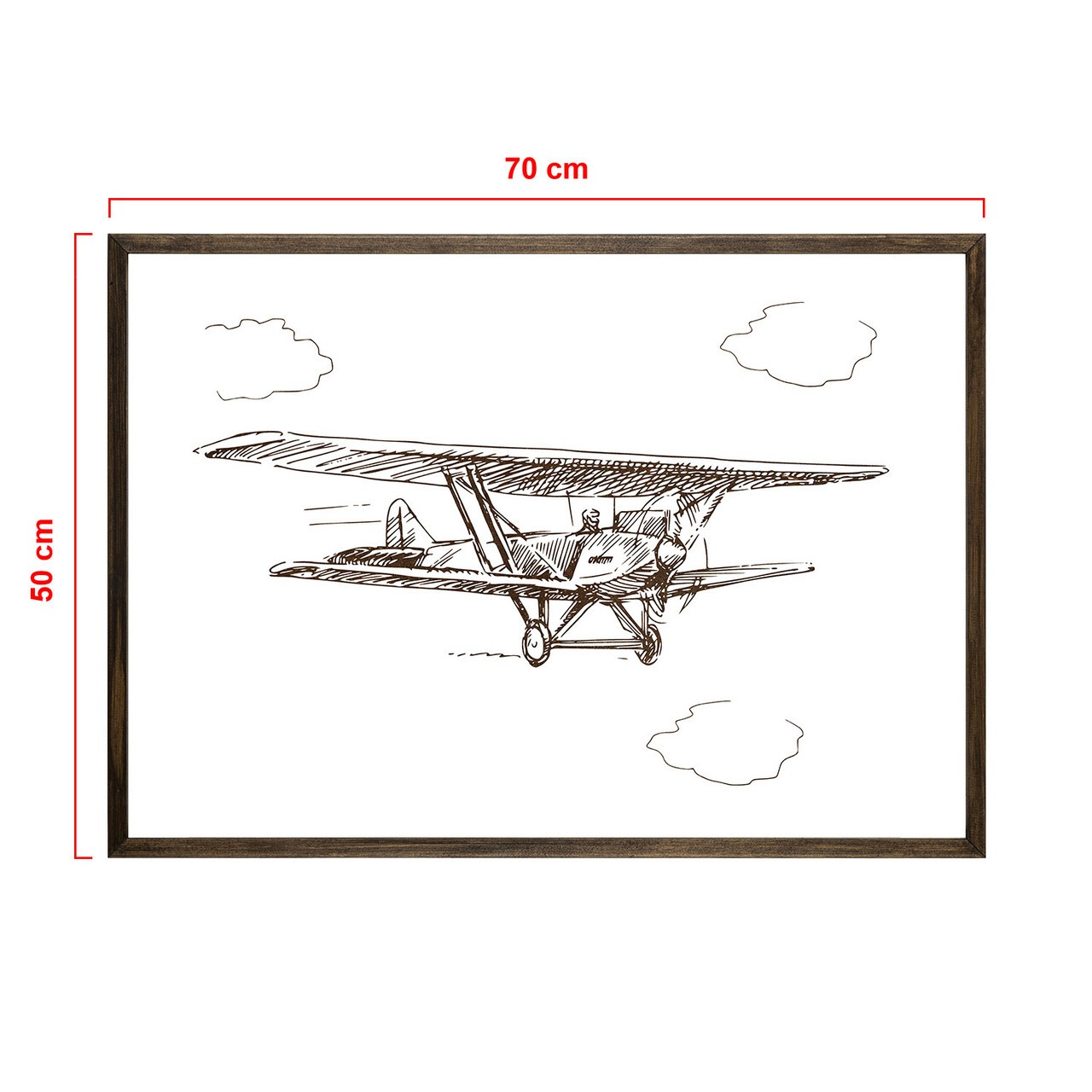 Tablou decorativ, TD131, Lemn, Desenat manual, Natural