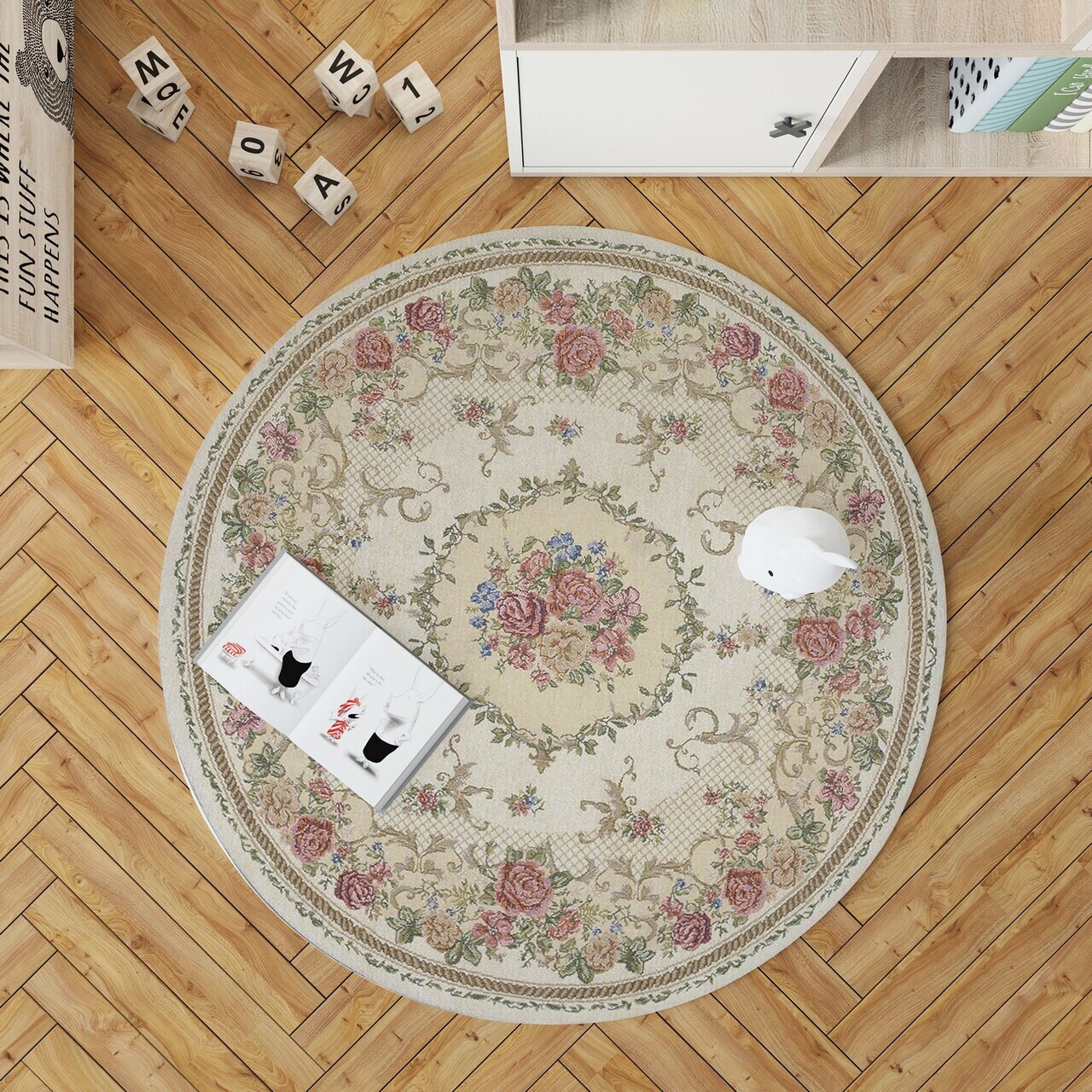 Covor Woopamuk100 180x180 cm BUMBAC/POLIESTER Multicolor